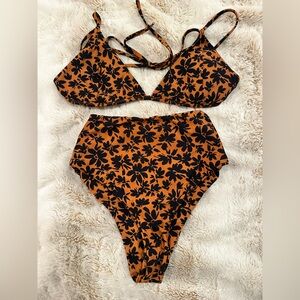 Surf bikini high waisted floral Bikini set